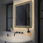 Espejo LED Cuadrado | Botón táctil | Luz blanca cálida - Reyze Seria Simetria Model 4